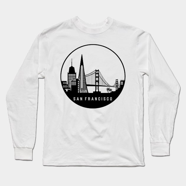 San Francisco California Skyline Long Sleeve T-Shirt by ThyShirtProject - Affiliate